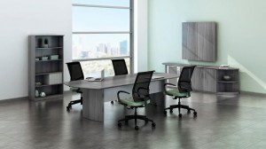 Medina Conference Room Gray Steel Laminate