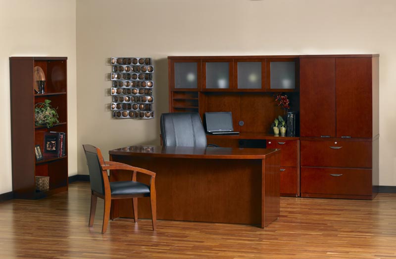 Mira Series Executive Desk and Credenza Suite