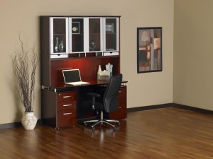 Home Office Desk with Hutch